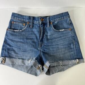 Madewell High-Rise Denim Shorts in Glenoaks Wash Denim Sz 27